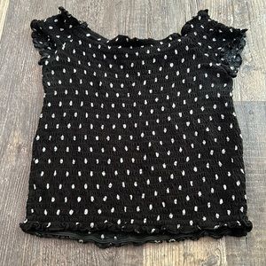 ReVamped Off The Shoulder Crop Black & White Top Size Small
